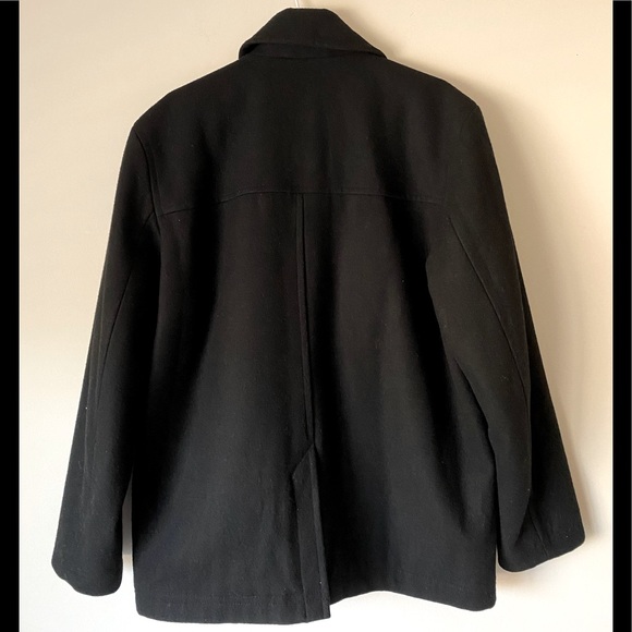 St. John's Bay Men's Black Wool-Blend Men's Town Coat - L - Pre-owned - Picture 10 of 10